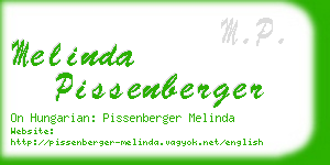 melinda pissenberger business card